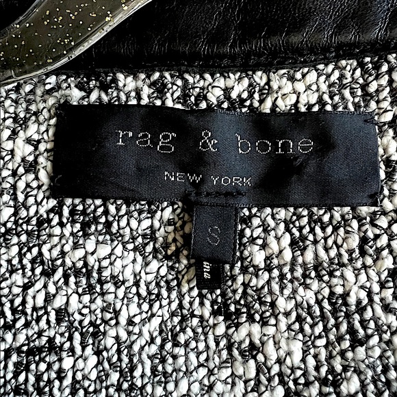 Rag&Bone Zip Sweater with leather trim- Size:Small - Picture 3 of 4